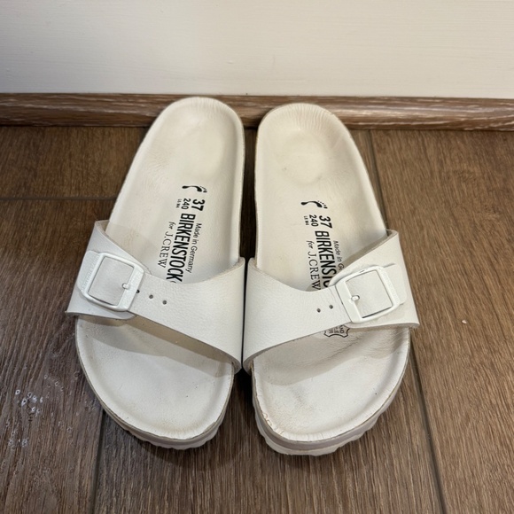 Birkenstock for J. Crew Madrid White Sandal Sz 37 W6 Slip-On Summer Casual - Picture 2 of 13